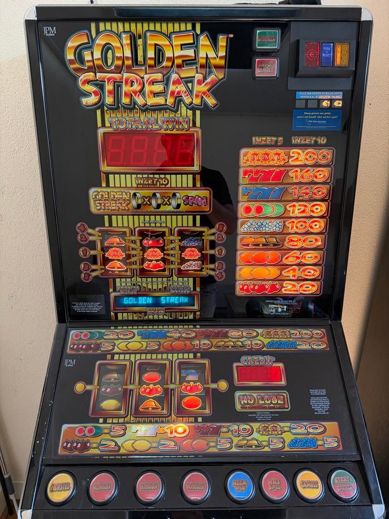 Golden Streak Gokkast - JPM Speelautomaat, Verzamelen, Euro, Ophalen, Gebruikt, Met sleutels