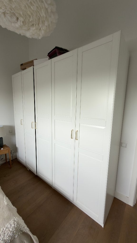 IKEA PAX kledingkast 5 deuren wit - 250x236cm, Ophalen, Met deur(en), 200 cm of meer, Scandinavisch
