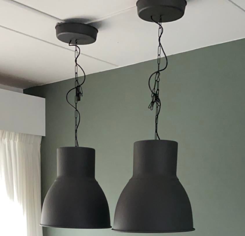 Ikea Hektar hanglampen, Ophalen, Gebruikt, 50 tot 75 cm, Metaal