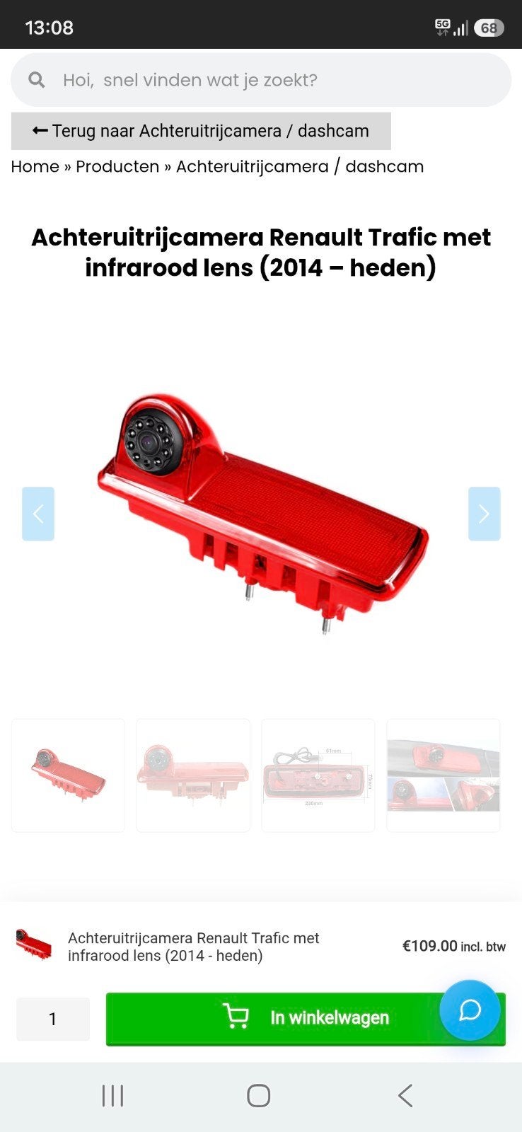 achteruit rij camera renault trafic, Ophalen of Verzenden, Nieuw