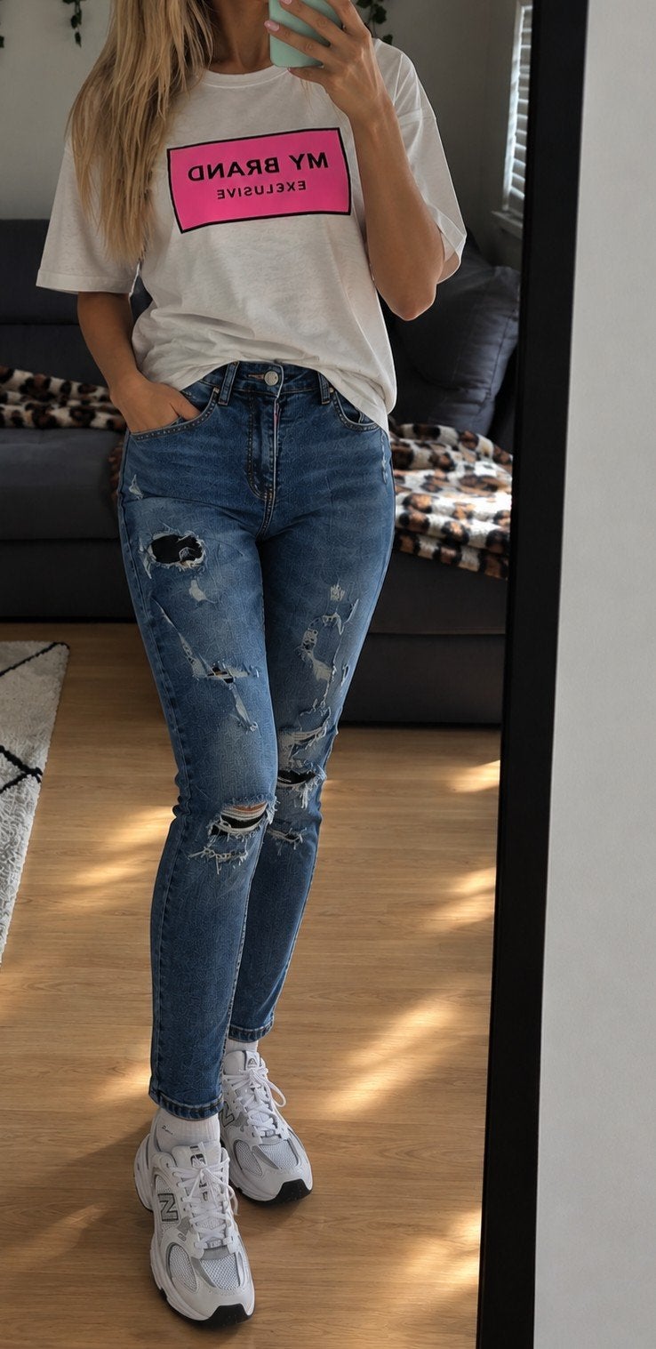 Dsquared2 spijkerbroek met gaten W31/L32, Kleding | Dames, Blauw, Ophalen of Verzenden, W30 - W32 (confectie 38/40), Dsquared2