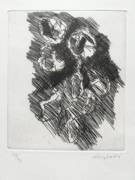 Originele Ets Ennio Morlotti (1910-1992) – "Rose" –(28/99), Verzenden