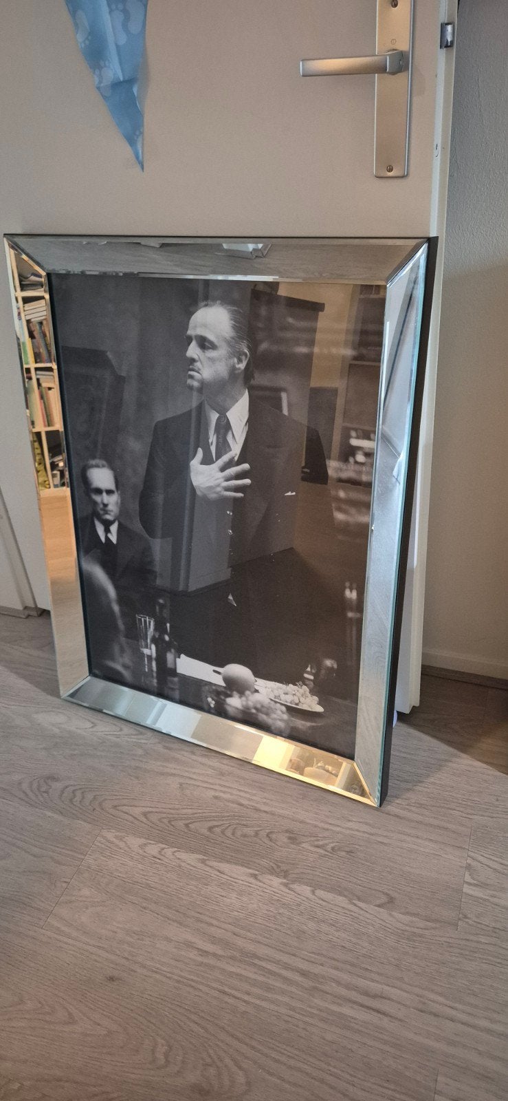 Uniek Godfather spiegel schilderij - 91x70 cm, Huis en Inrichting, Ophalen of Verzenden, Zo goed als nieuw, Schilderij, 75 – 100