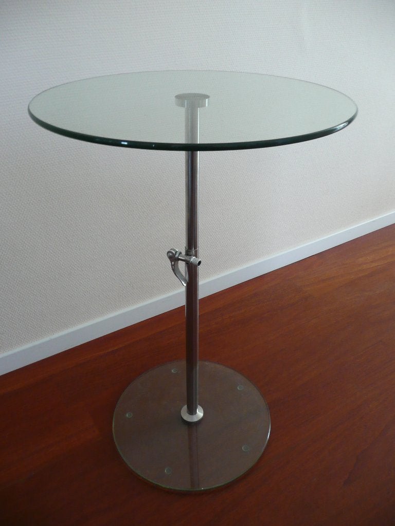 Design glazen bijzettafeltje ‘Karena’, Minder dan 55 cm, Rond, Modern,  minimalistisch, Ophalen