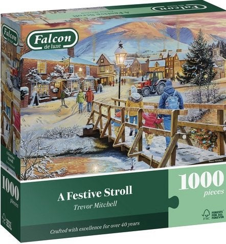 Falcon de Luxe - A Festive Stroll - 1000 stukjes, Ophalen of Verzenden, 500 t/m 1500 stukjes, Nieuw, Legpuzzel