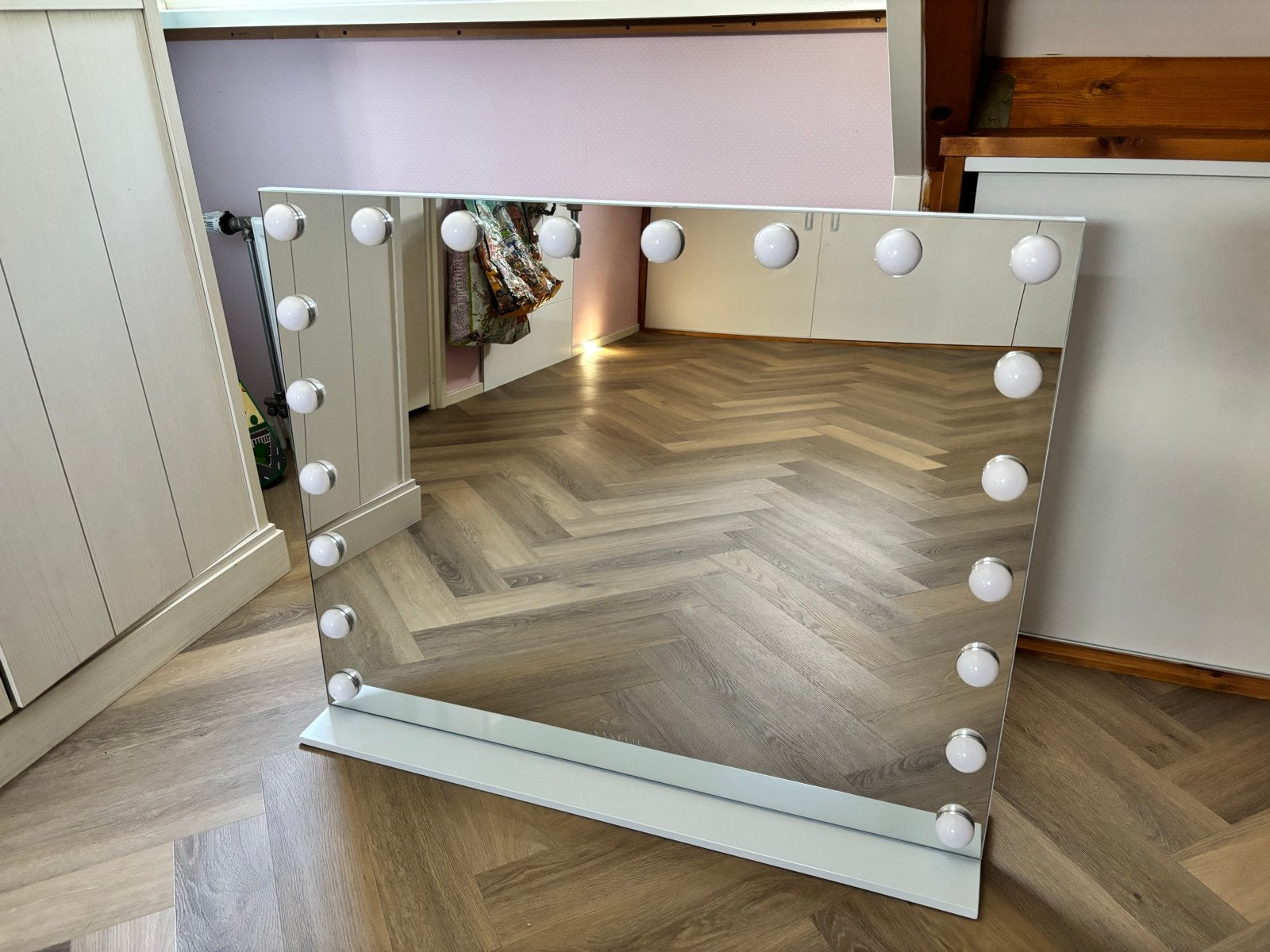 Make-up spiegel met verlichting (defect), Ophalen, Gebruikt, Rechthoekig, 75 tot 100 cm