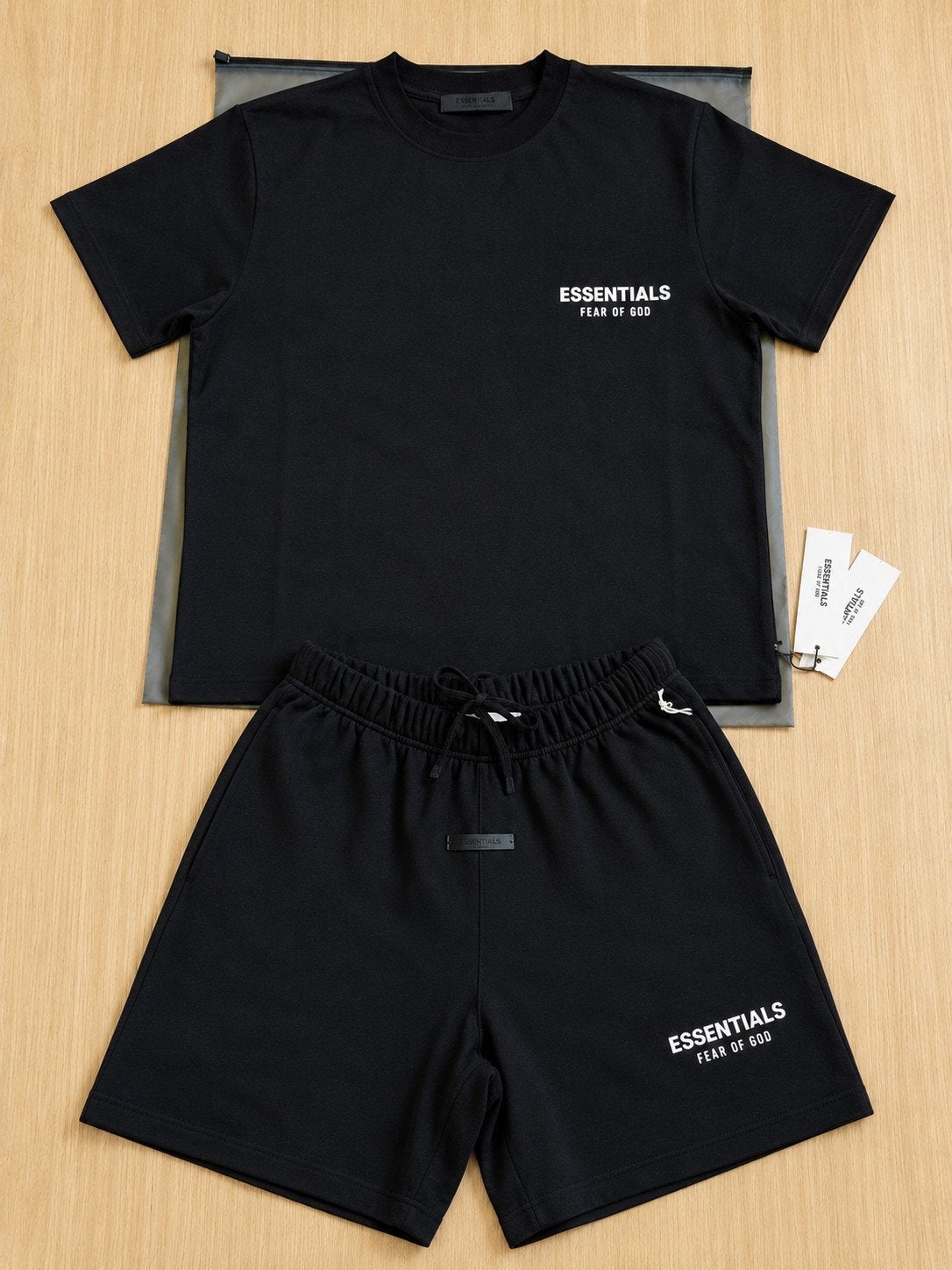 Essentials zomersetje Jet Black - Maat M (valt uit als XL), Zwart, Ophalen of Verzenden, Essentials, Maat 56/58 (XL)