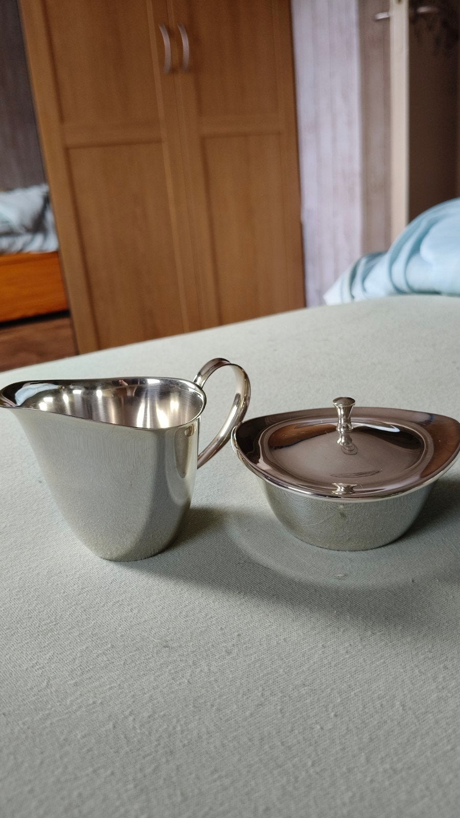 Gero 90 verzilverd melkkannetje en Suikerpot Set, Ophalen, Zilver