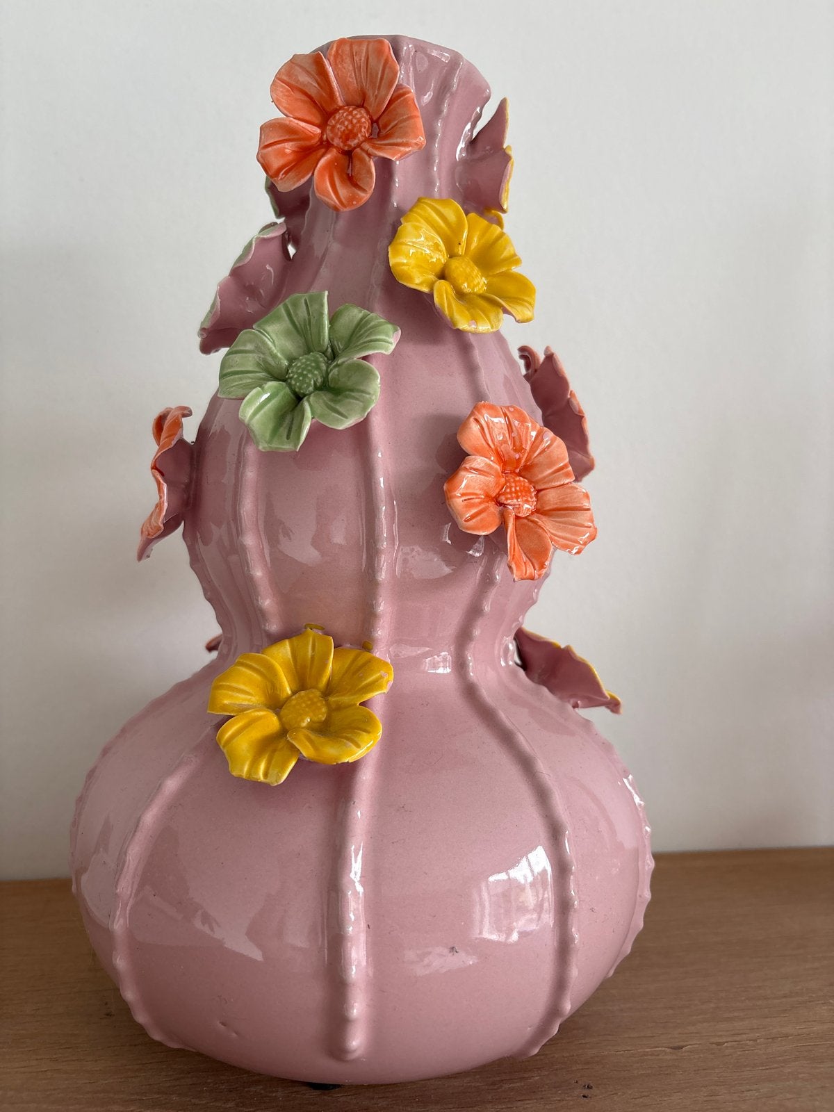Intratuin vaas roze met bloemen 30cm, Huis en Inrichting, Ophalen, Zo goed als nieuw, Roze, 30 cm