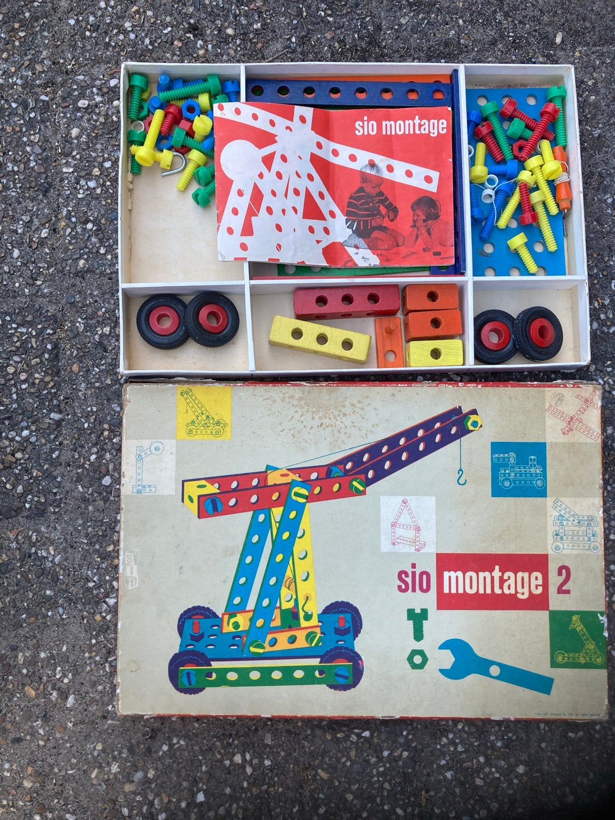 Vintage SIO Montage 2 Bouwdoos - Constructiespeelgoed, Kinderen en Baby's, Ophalen of Verzenden, Gebruikt, Overige merken