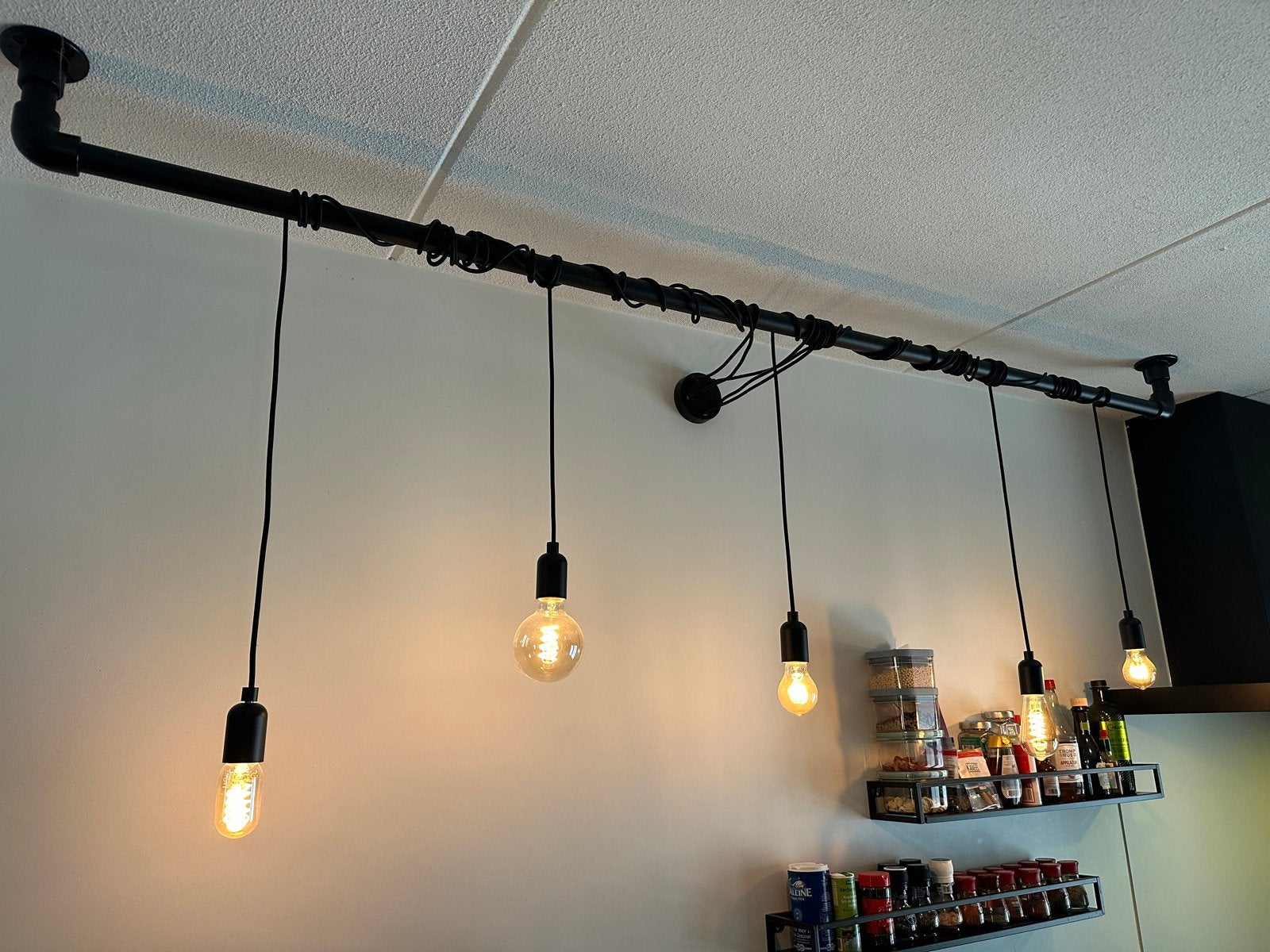 Industriële hanglamp / buislamp, Ophalen, Gebruikt, Metaal, Minder dan 50 cm