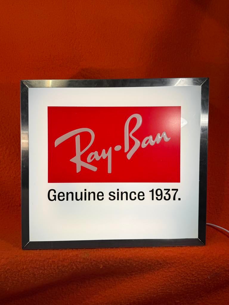 Ray-Ban reclamebord zwaar rvs lichtbord – 3,5 kg, Verzamelen, Reclamebord, Z, Z, Z