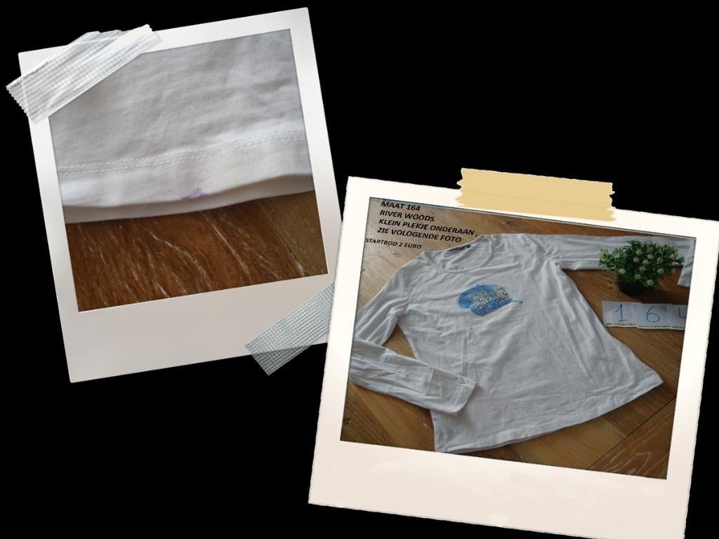 witte longsleeve blauwe pet river woods, Gebruikt, River Woods, Meisje, Ophalen of Verzenden