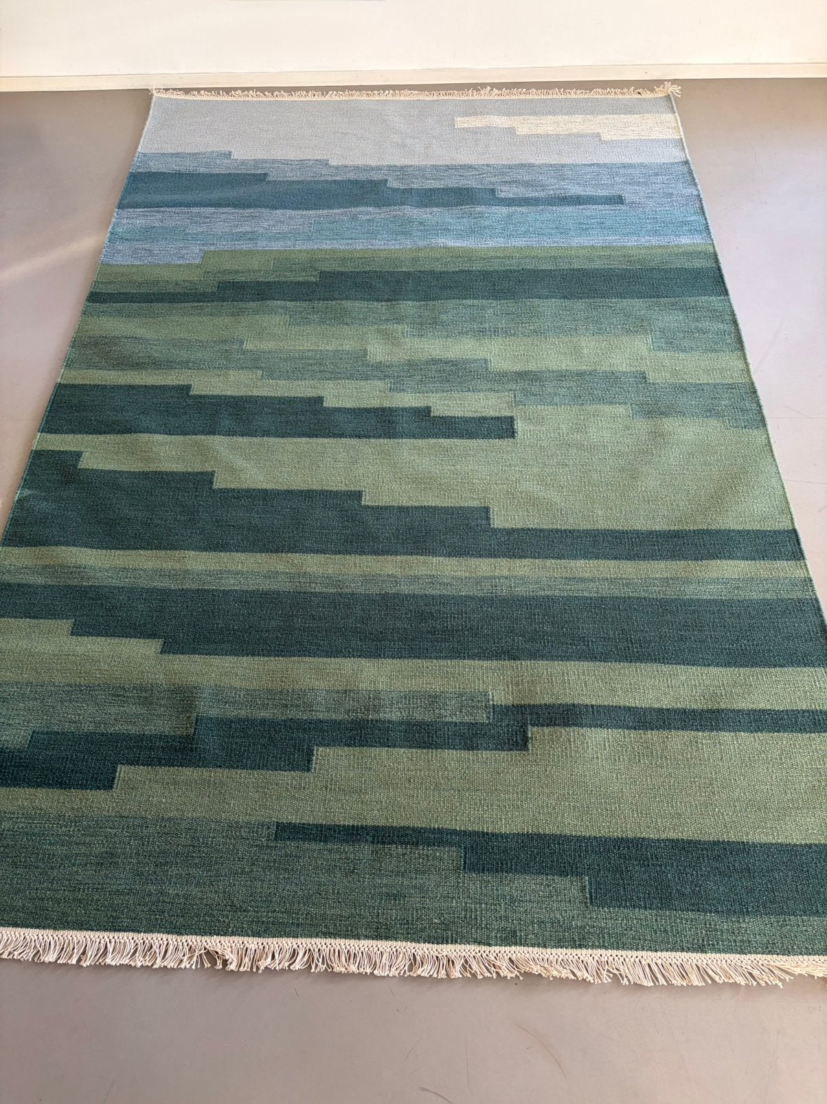 NIEUW handgeweven groot wollen vloerkleed Schiermonnikoog, Geen, Geen, Ophalen of Verzenden, 200 cm of meer