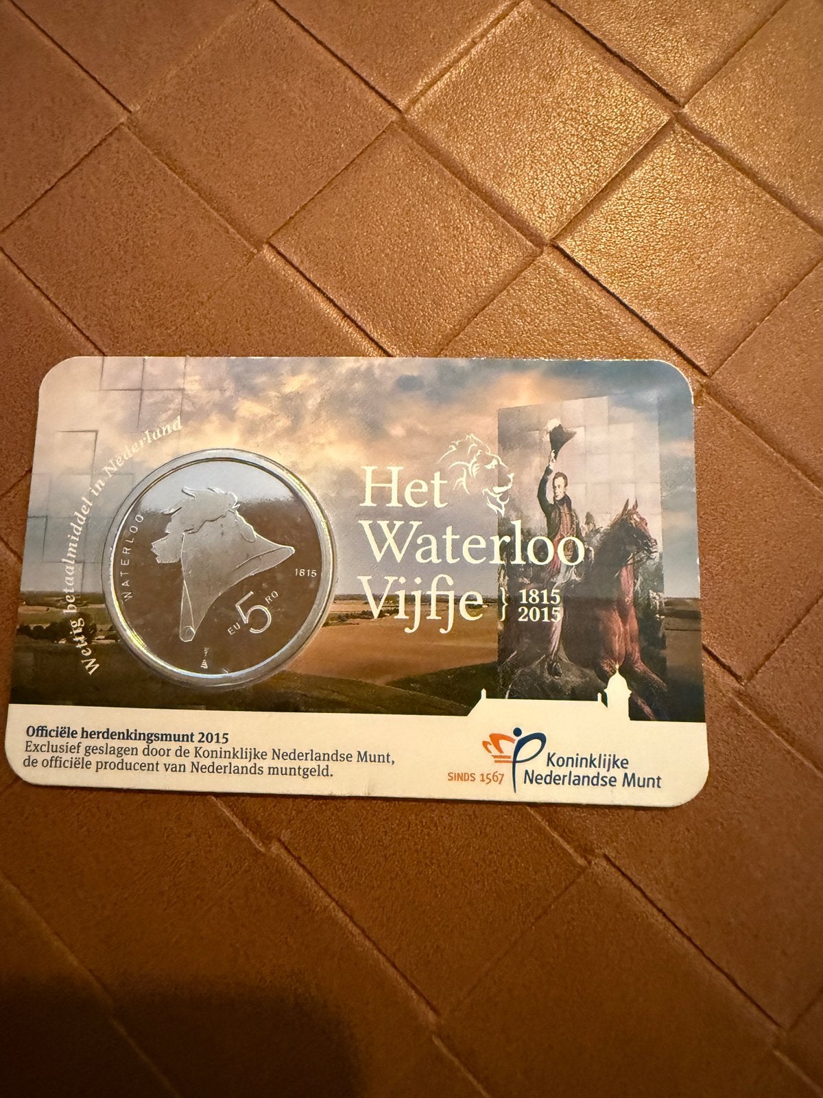 Het Waterloo Vijfje - Zwaar Verzilverde 5 Euro Munt, Koningin Beatrix, Zilver, Euro's, Ophalen of Verzenden