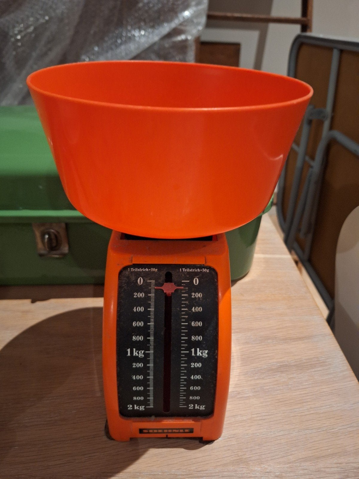 Vintage Soehnle Keukenweegschaal Oranje - Analoog, Witgoed en Apparatuur, Weegschalen, Keukenweegschaal, Ophalen of Verzenden