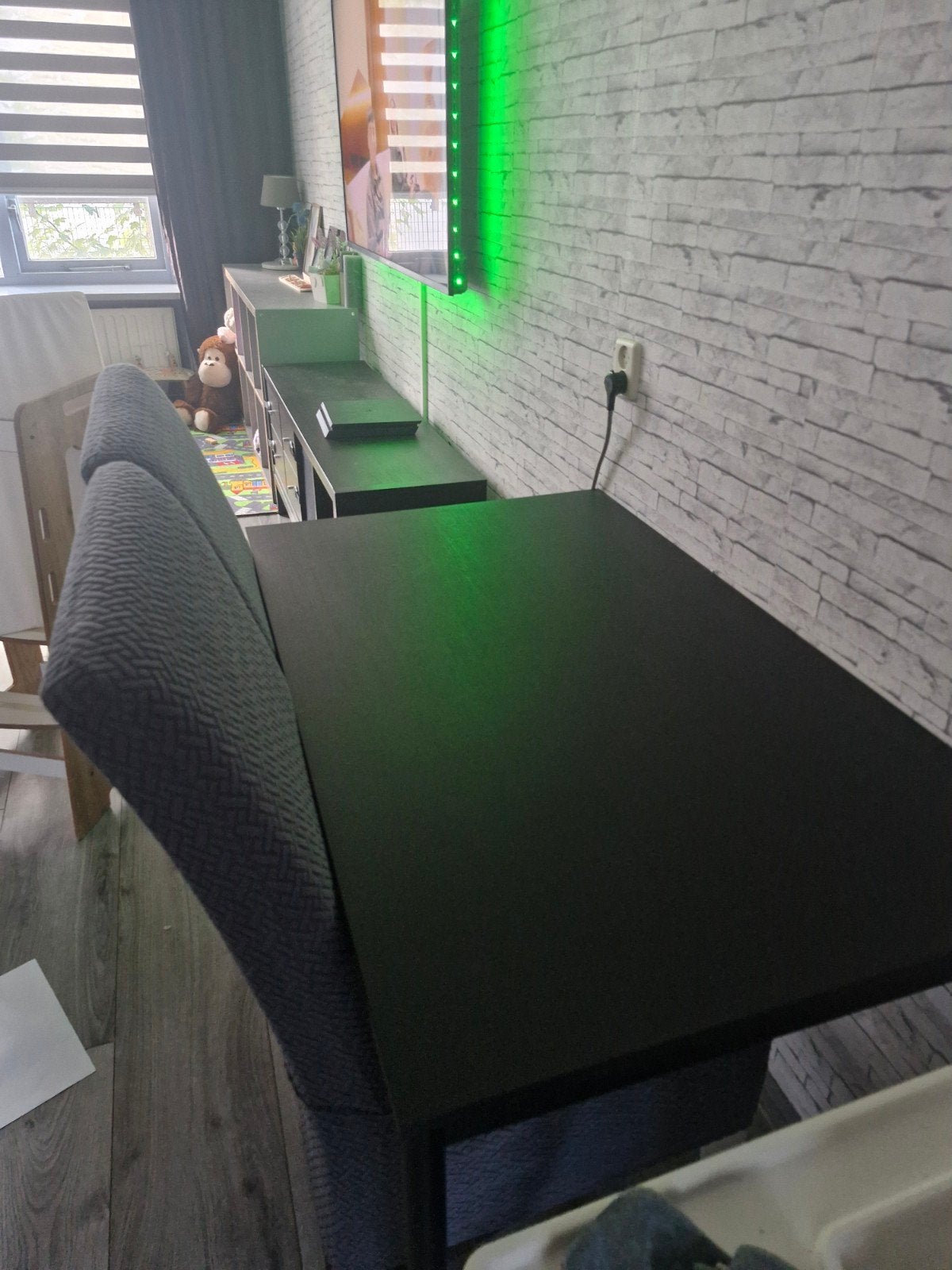 Ikea eettafel met stoelen en hoezen, Huis en Inrichting, Ophalen, Gebruikt, 100 tot 150 cm, 50 tot 100 cm