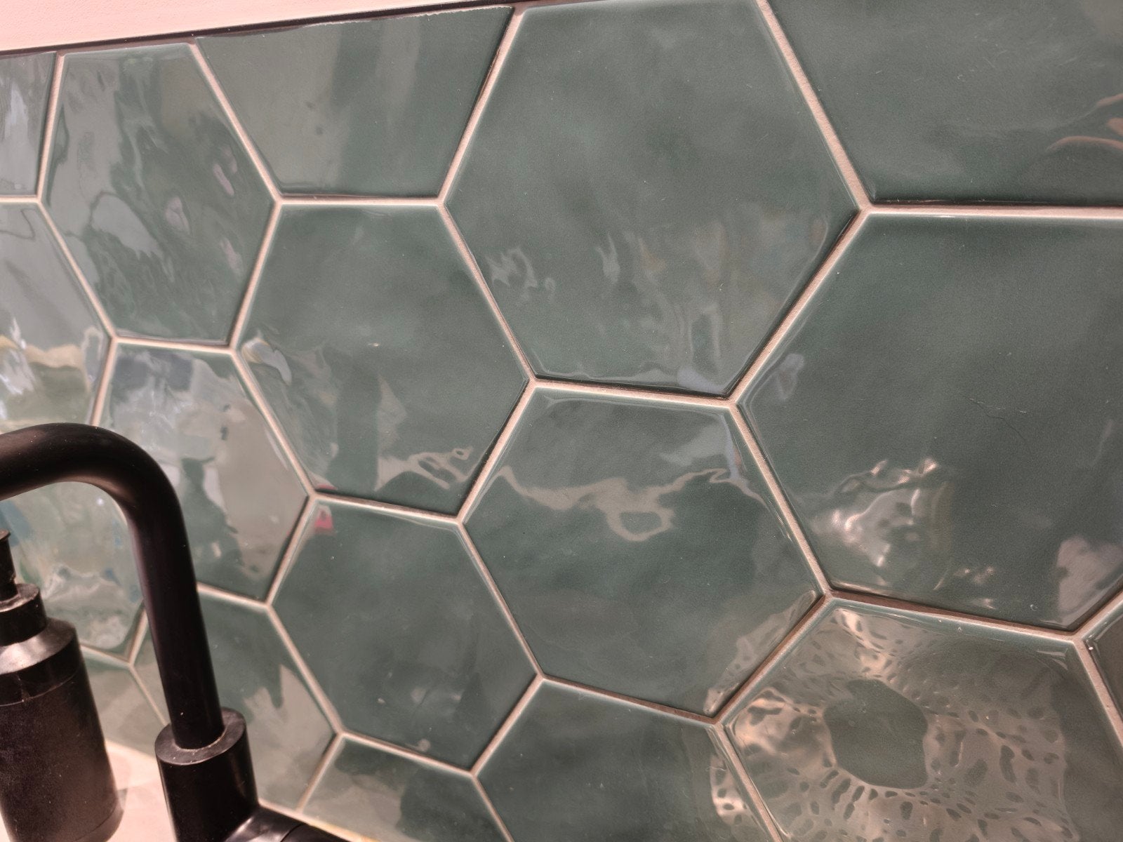 Groene hexagon tegels handgebakken, Ophalen, Nieuw, Minder dan 20 cm, Minder dan 20 cm