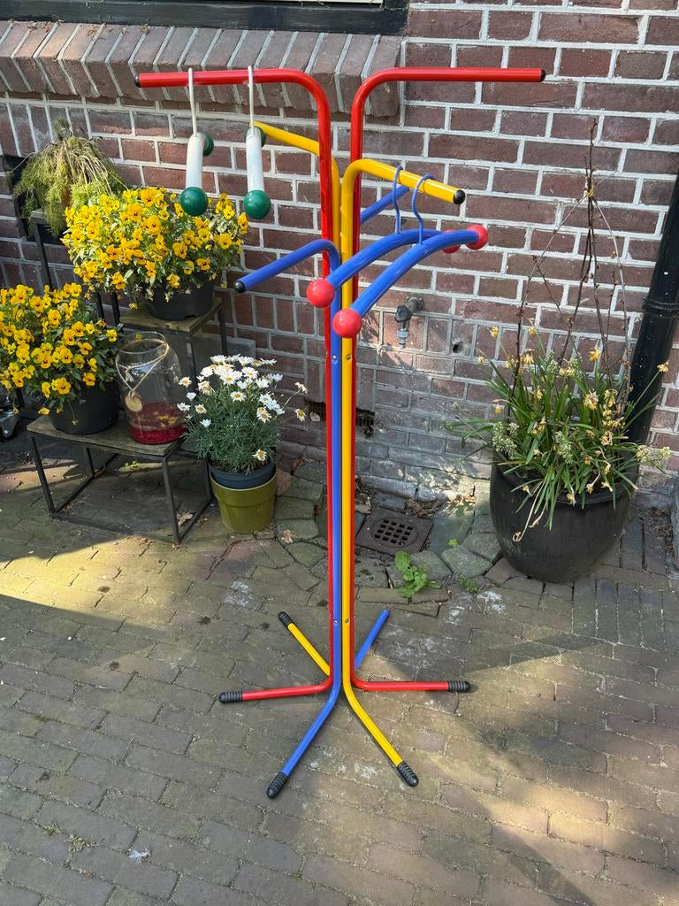 Vintage Memphis IKEA Kapstok + 4 bijpassende hangers, Ophalen, Gebruikt, Metaal, Staande kapstok