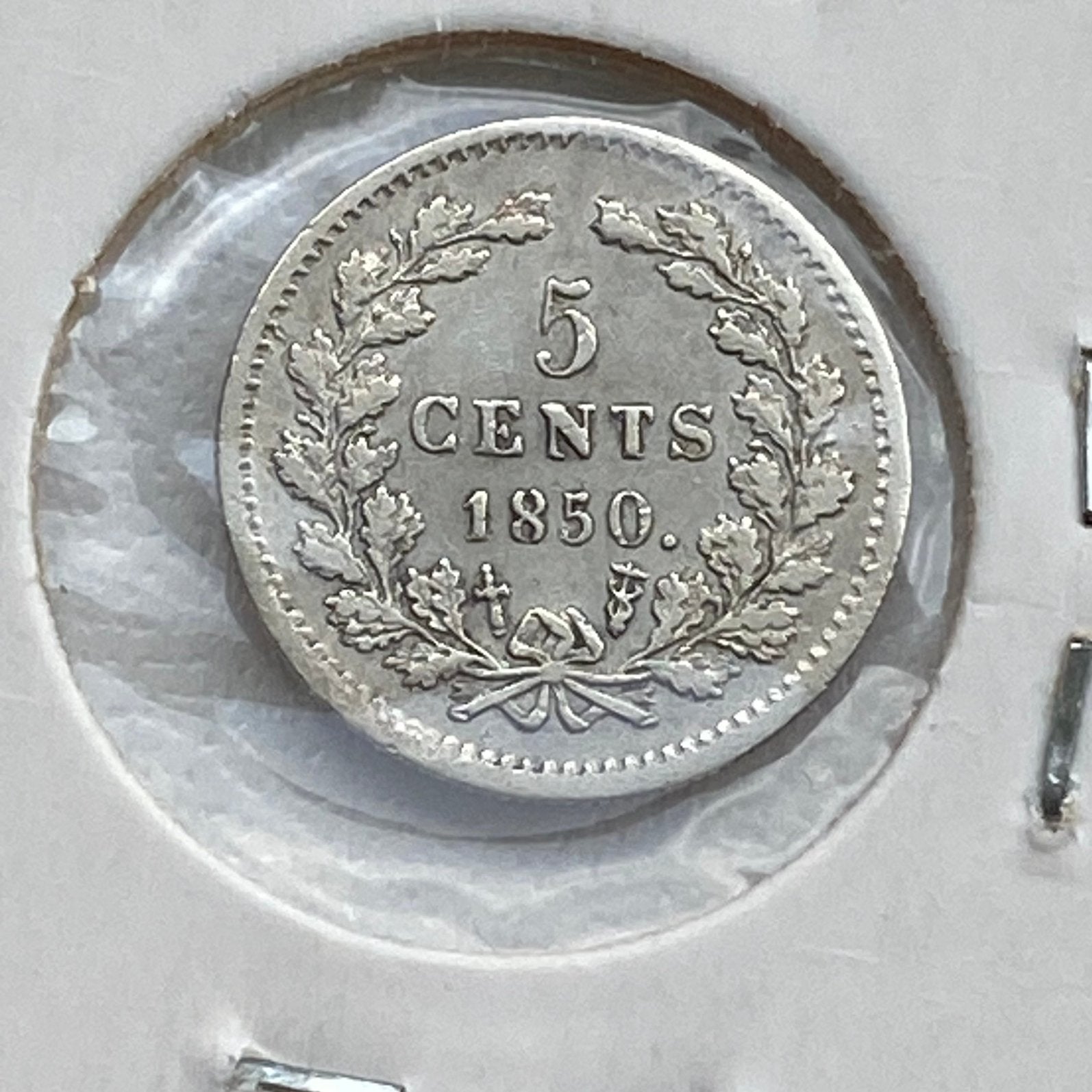 5 Cent Zilver uit 1850 van Willem III, Postzegels en Munten, Munten | Nederland, Koning Willem III, Verzenden, Zilver, Losse munt