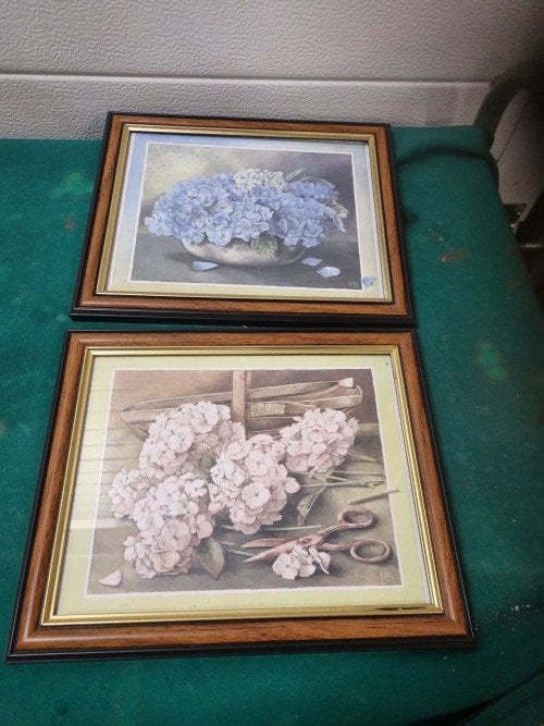 prenten hortensia's marjolein bastin in houten lijst, Huis en Inrichting, Ophalen of Verzenden, 'T Olde Gre-j, Info@toldegrej.nl