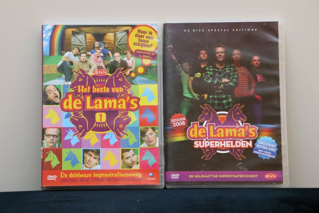 De Lama's - 2 DVD's en 1 bonusdisc, Alle leeftijden, Ophalen of Verzenden, Gebruikt, Komedie