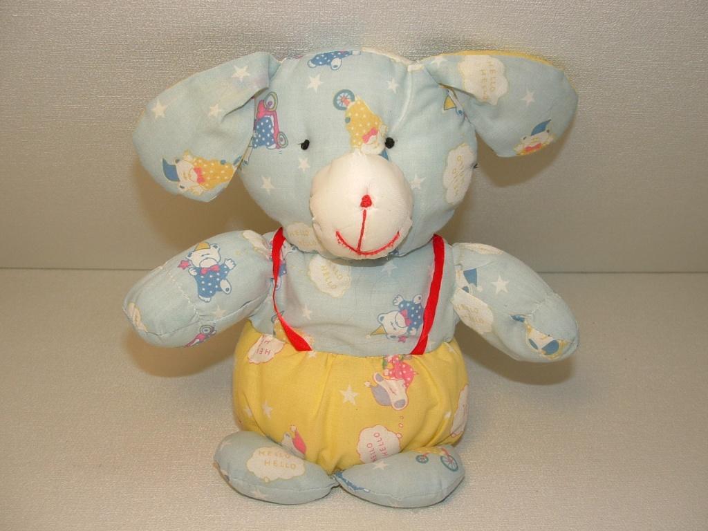 HELLO KONIJN PARACHUTESTOF BLAUW/GEEL MET WITTE, Verzenden, Nieuw, Overige typen