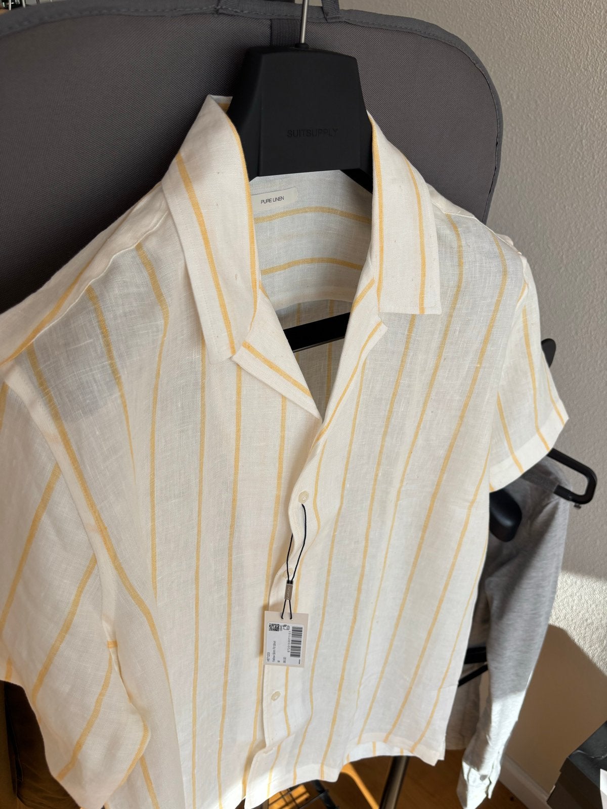 Suitsupply gestreept linnen overhemd - Nieuw met kaartjes, Verzenden, Nieuw, Meerkleurig, Halswijdte 39/40 (M)