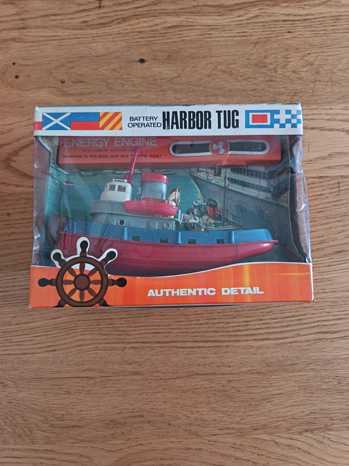 Vintage Harbor Tug speelgoedboot met Energy Engine, Kinderen en Baby's, Speelgoed | Speelgoedvoertuigen, Gebruikt, Ophalen of Verzenden