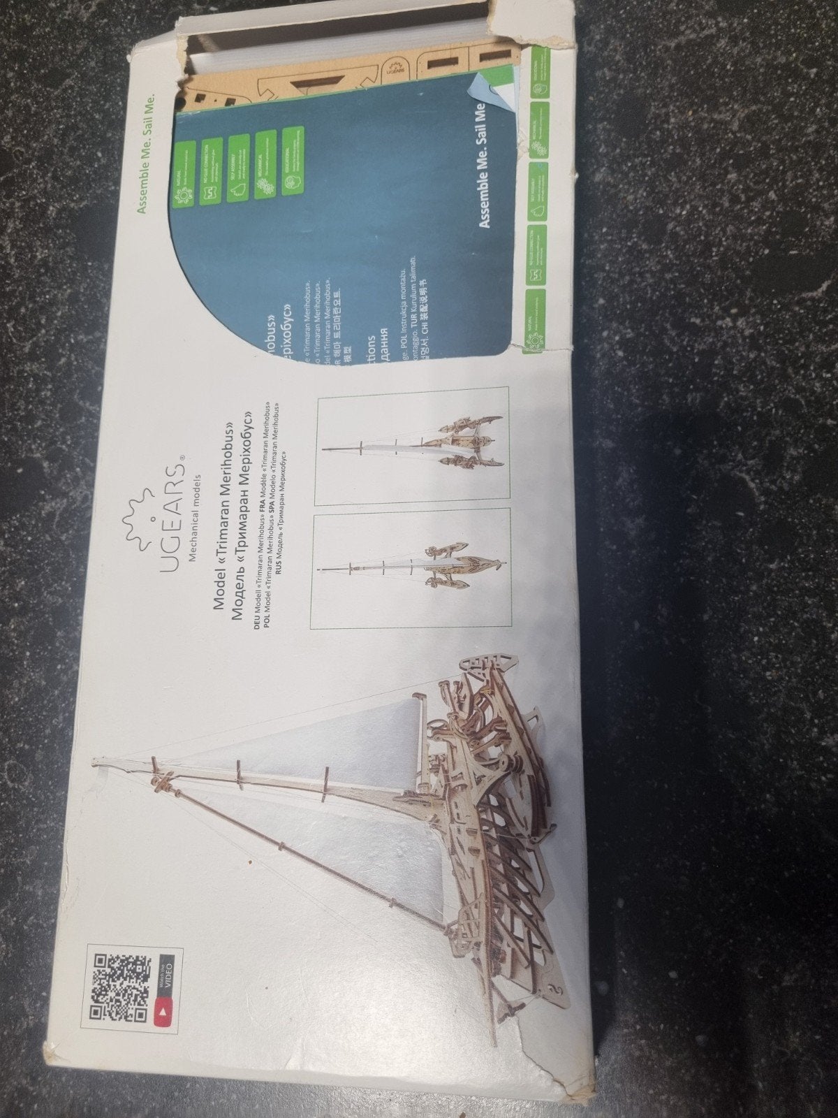UGEARS Trimaran Merihobus Houten Modelbouwkit, Ophalen of Verzenden, Nieuw, Groter dan 1:32, Overige merken