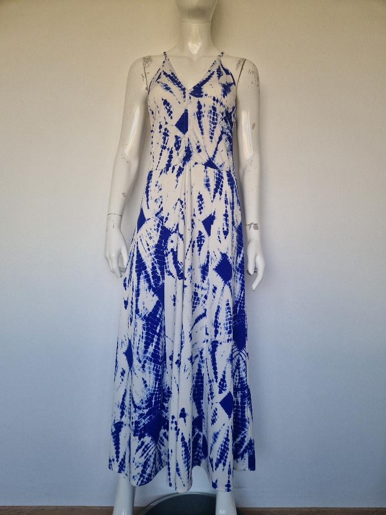 Essentiel Antwerp Viajar jurk. Blauw/wit. Maat M., Maat 38/40 (M), Blauw, Nijmegen, Verhip-vintage.nl