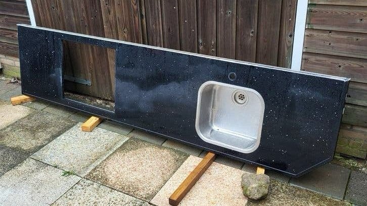 hardstenen aanrechtblad, Ophalen, Gebruikt, 50 tot 75 cm, Minder dan 100 cm