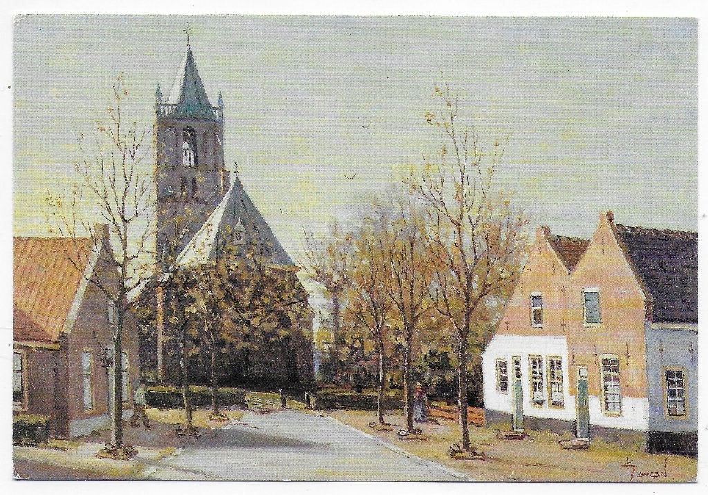 Dorpsgezicht Eemnes ansichtkaart uit 1993 (B7873), Ophalen of Verzenden, 1980 tot heden, Gelopen