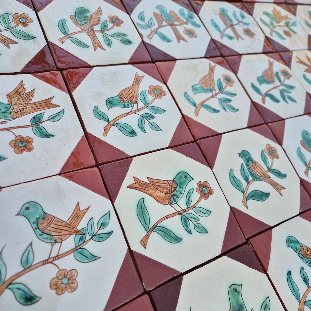 72 stuks Decoratieve tegels 12.8x12.8 met afbeelding vogels