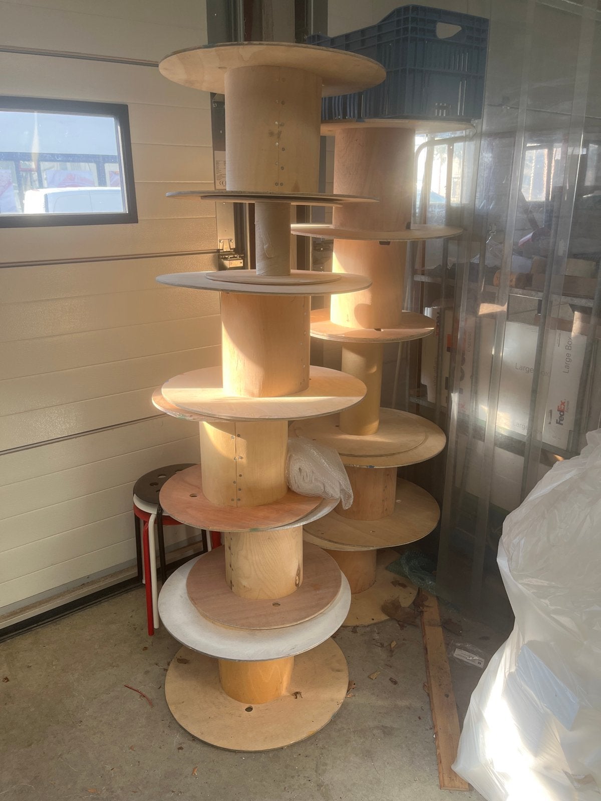 houten kabelhaspels, Ophalen, Gebruikt