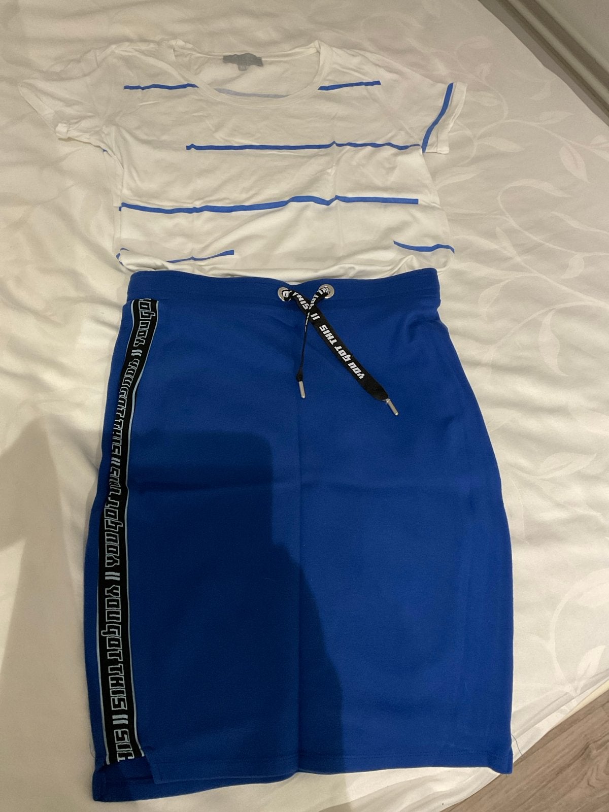 Zomers rokje met bijpassend shirtje - Elvira, Kleding | Dames, Blauw, Maat 46/48 (XL) of groter, Ophalen of Verzenden, Knielengte