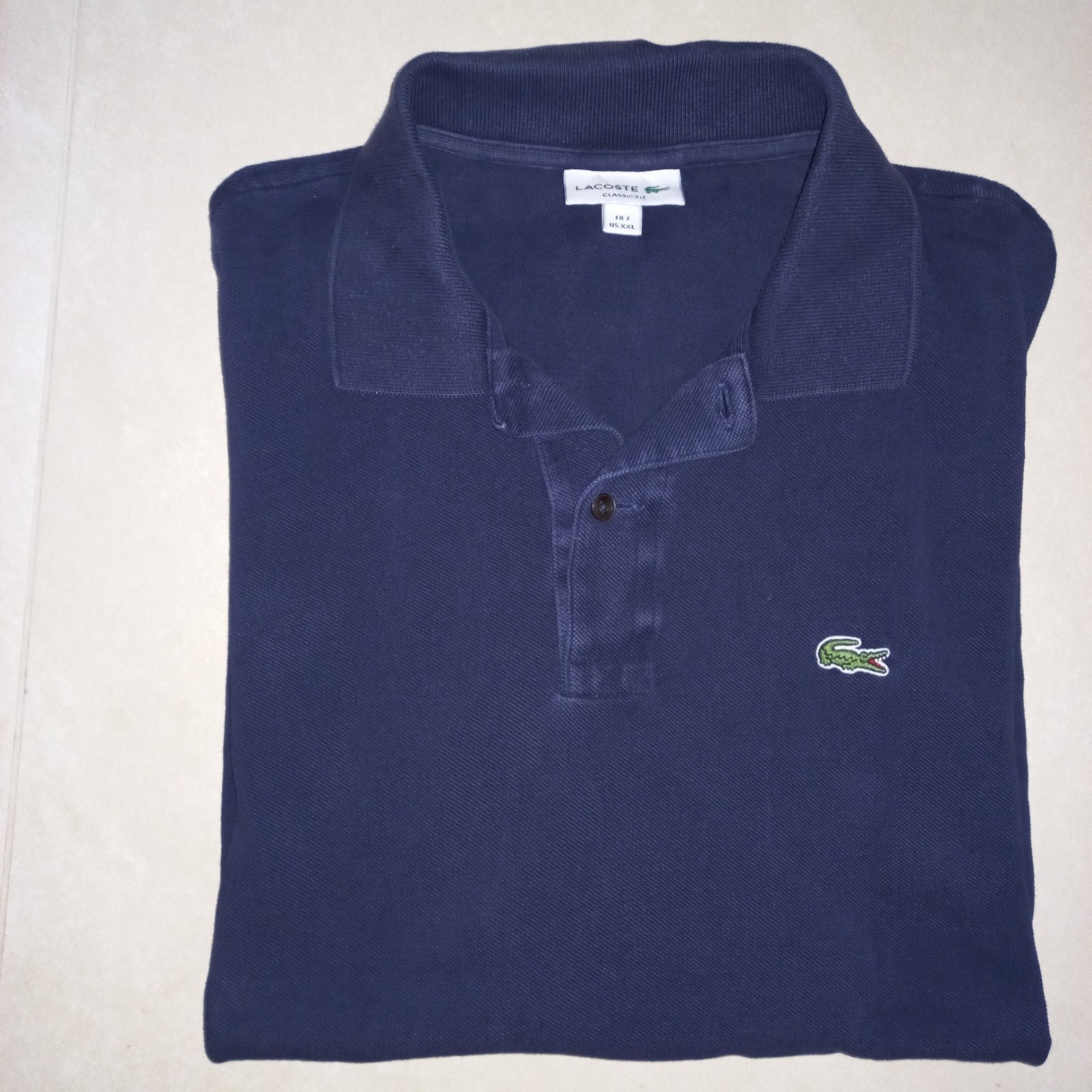 Stijlvolle Lacoste Polo donkerblauw Maat 7 (XXL), Blauw, Lacoste, Overige maten, Ophalen of Verzenden
