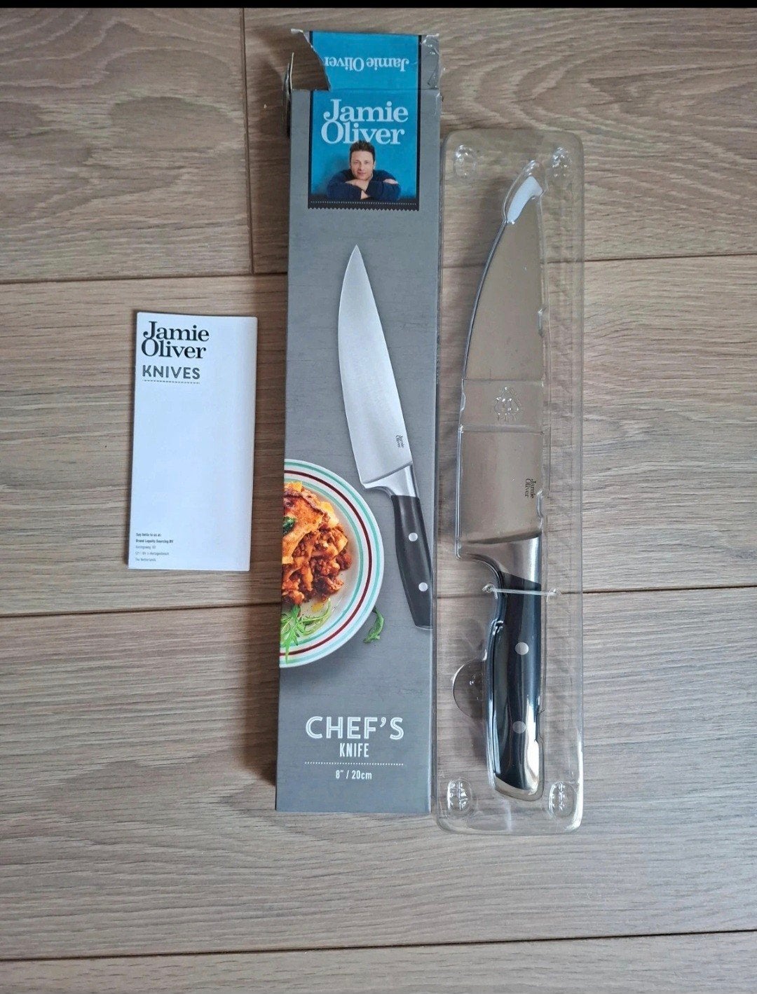 Jamie Oliver Chef's mes 20cm - Nieuw in verpakking, Overige typen, Ophalen of Verzenden, Metaal, Overige merken