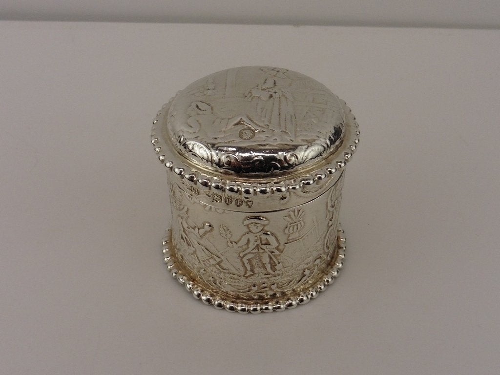 Zilveren lodereindoosje                                  Z30, Antiek en Kunst, Ophalen of Verzenden, Zilver