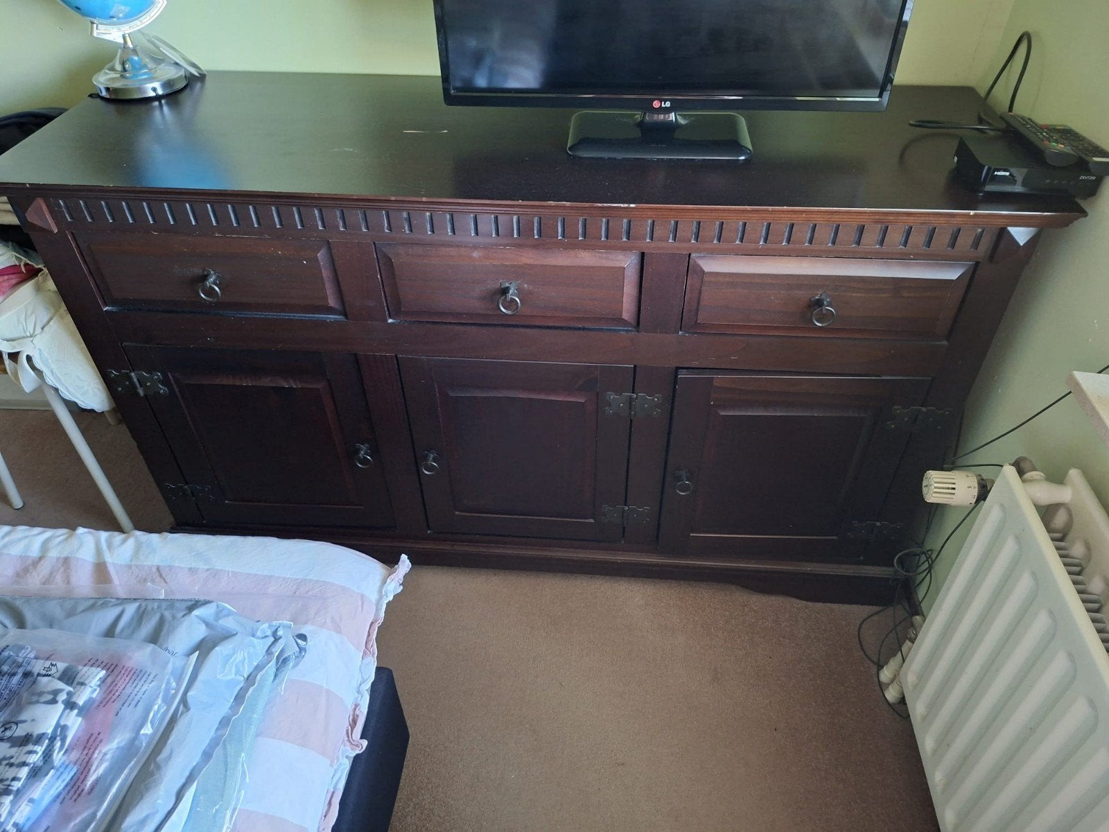 Donkerbruin dressoir met lades en deuren, Ophalen, Gebruikt, Met lade(s), Klassiek
