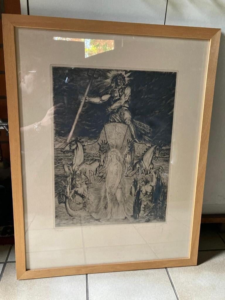 pentekening, Ophalen, Zo goed als nieuw, 50 tot 75 cm, Tekening