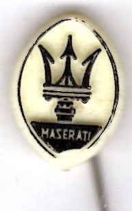 Maserati zwart op wit plastic auto speldje ( C_001), Verzamelen, Ophalen of Verzenden, Nieuw, Transport, Speldje of Pin