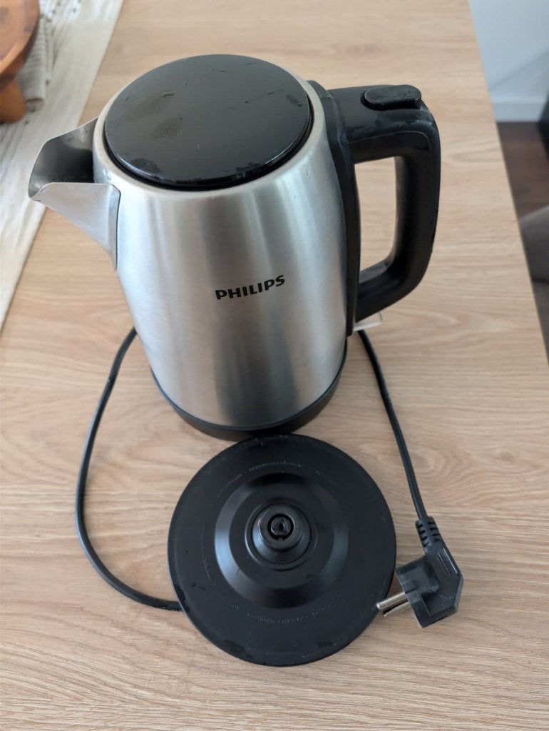 Philips HD9350 Waterkoker, 1 tot 2 liter, Ophalen, Gebruikt, Draadloos