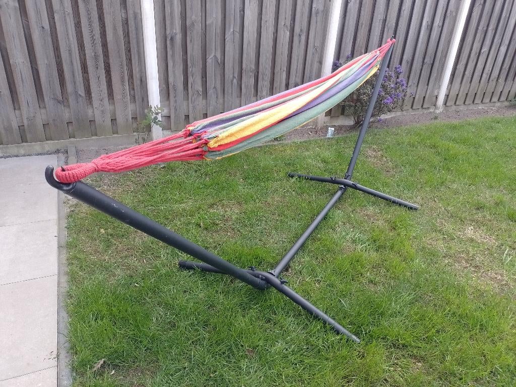 Hangmat met standaard, Tuin en Terras, Ophalen, Zo goed als nieuw, Met standaard, Eenpersoons