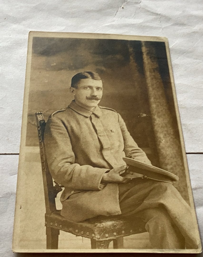 Soldaat 1 e wereldoorlog echte fotokaart, Verzamelen, Ophalen of Verzenden, Voor 1940, Zo goed als nieuw, Overige onderwerpen