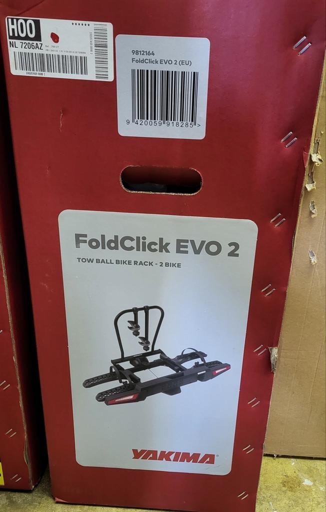 Yakima FoldClick EVO 2 Fietsendrager – Nieuw in doos, Auto diversen, Fietsendragers, Ophalen, Elektrische fiets, Nieuw, 2 fietsen