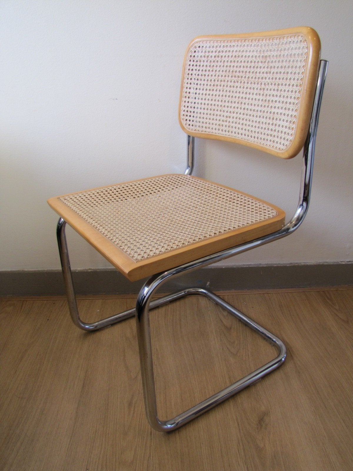 4x Thonet stijl Cesca Breuer buisframe stoel rotan webbing, Overige kleuren, Hout, Ophalen of Verzenden, Zo goed als nieuw