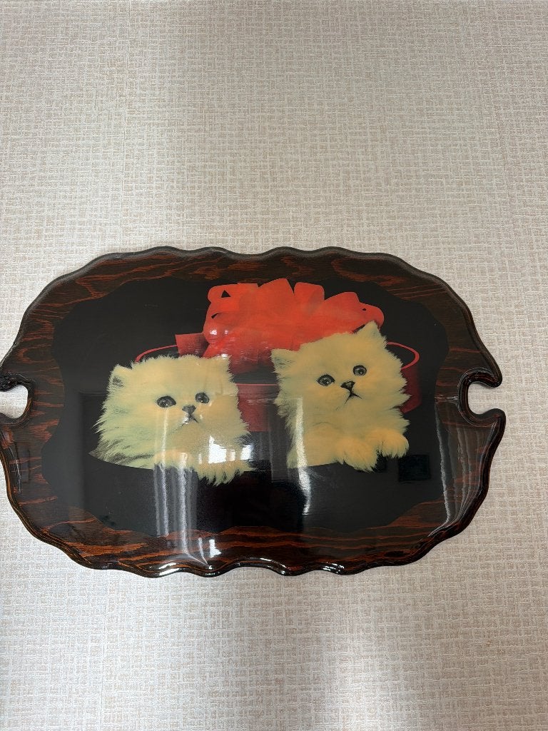Schilderij met twee katten vintage mooi 1980, Ophalen of Verzenden