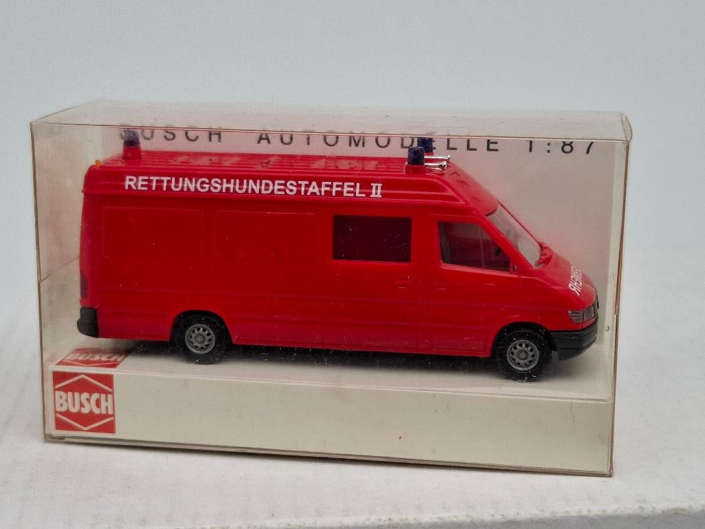brandweer Mercedes Benz Sprinter - Busch 1/87, Verzenden, Zo goed als nieuw, Auto, Overige merken