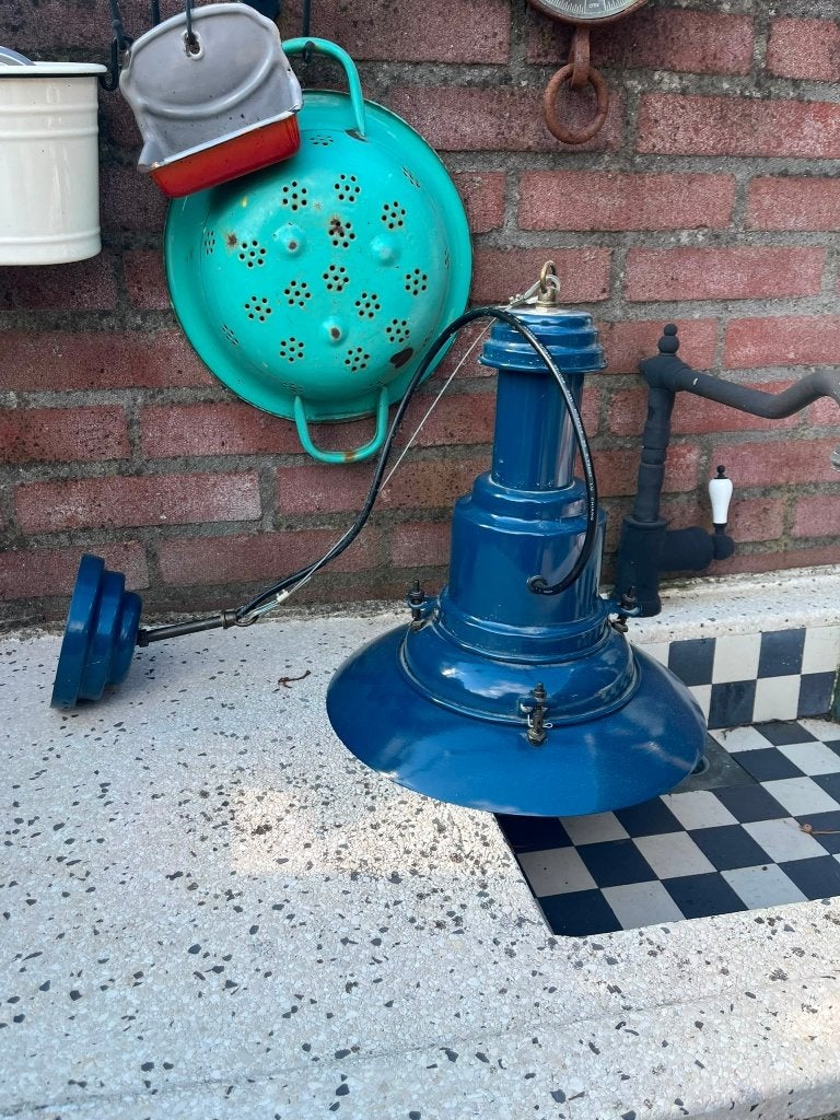 schippers hanglamp blauw 30 cm doorsnee, Huis en Inrichting, Lampen | Hanglampen, Ophalen, Gebruikt, Schipperslamp, E27 (groot)